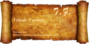 Tobak Ferenc névjegykártya